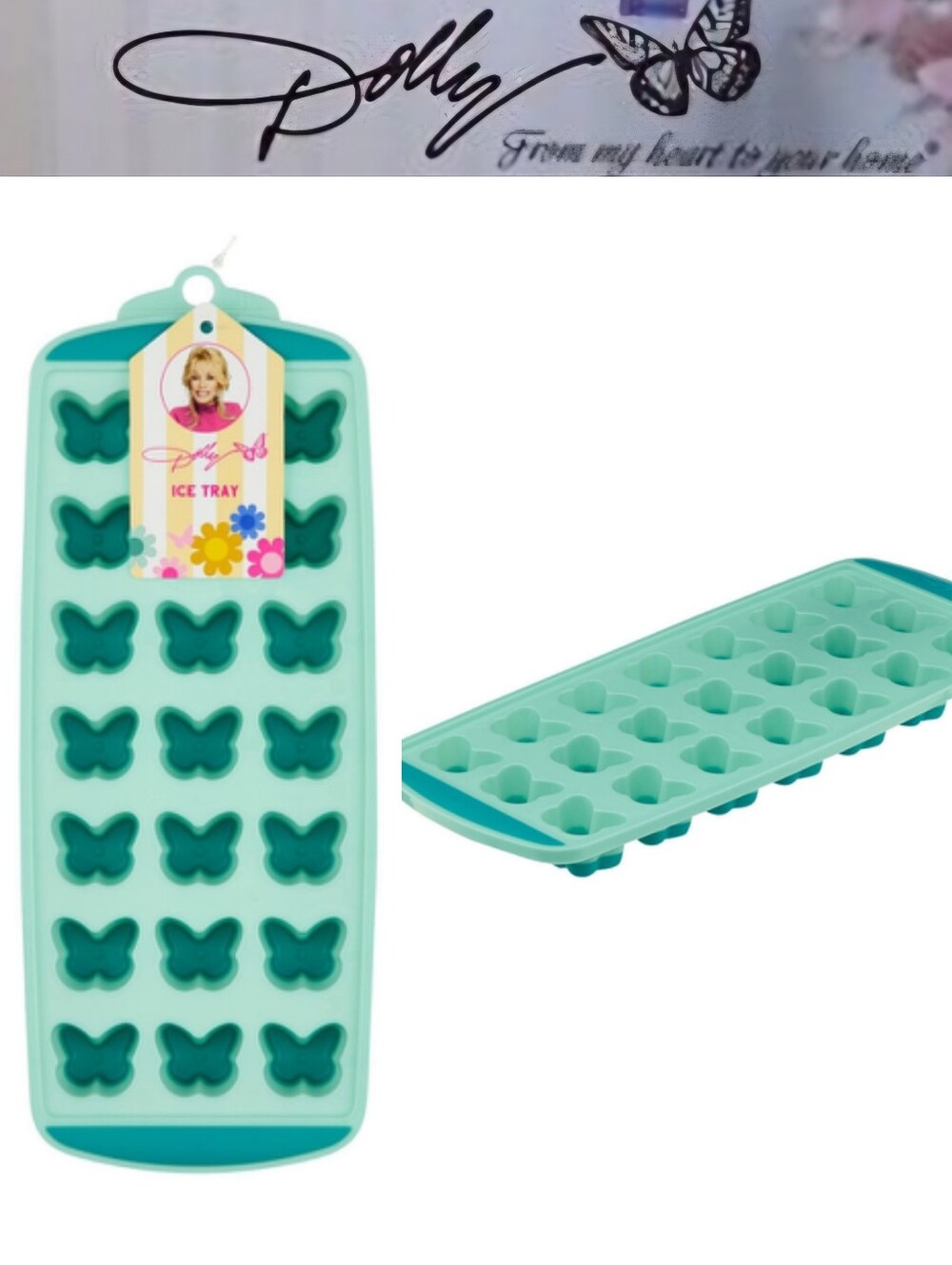 Dolly Parton Silicone Butterfly Ice Tray -Green